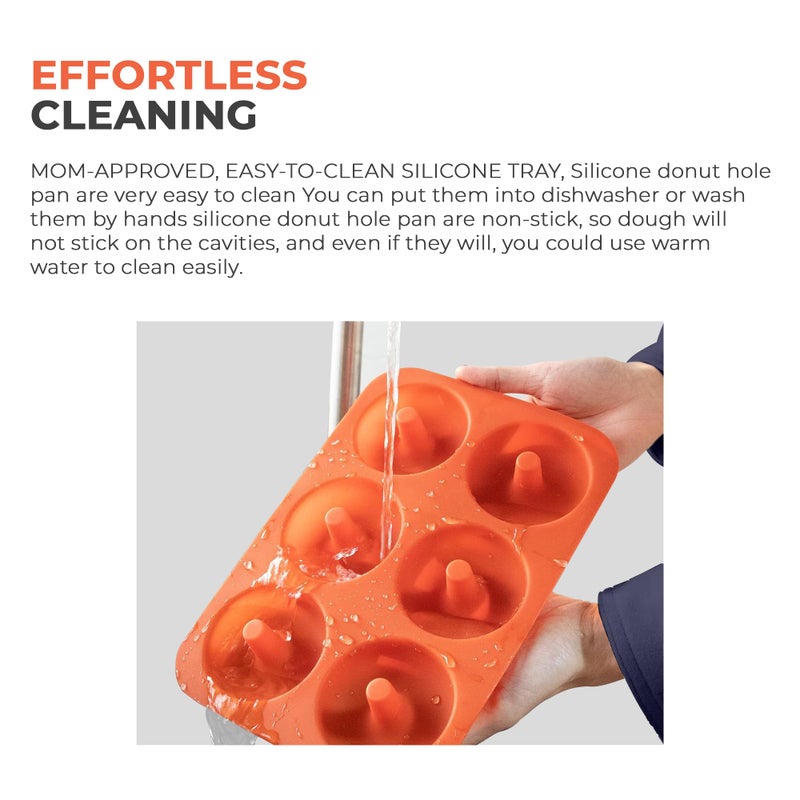 ABAM Premium Silicone 3.5 inch Donut Pan 3-Pack of Non-Stick Food Grade Silicone baking mold with 18 donut molds of Bagel Making Tray perfect for Microwave, Freezer & Dishwasher safe. - Image 4